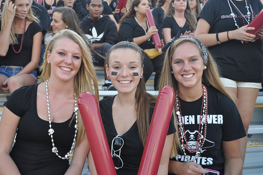 Morgan Sadler, Briana Sochan and Kendra Clark cheered from the stands for the BRH Pirates