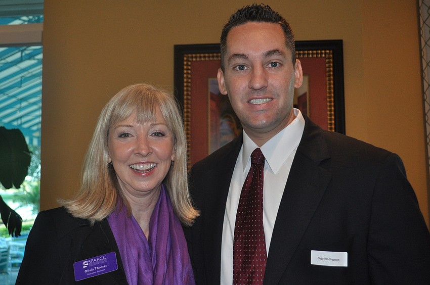 Olivia Thomas with her son-in-law Patrick Duggan