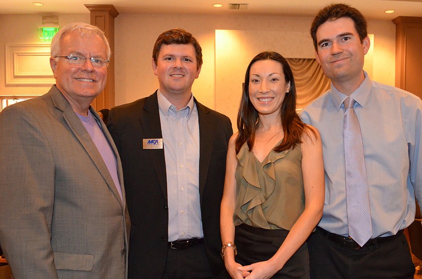 Dennis Stover and Jason Nestlerode with Owen and Lindsey Thiessen