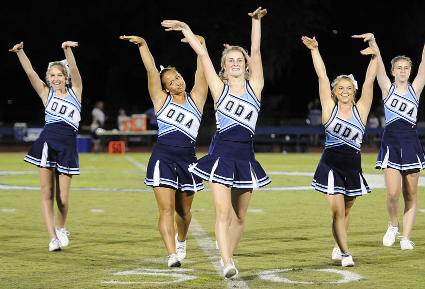 The ODA varsity cheerleading squad performed its dance routine during halftime.