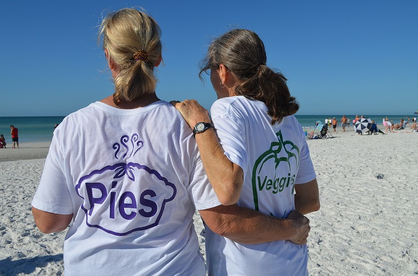 Jin Dietrich and Ruth Dean wear customized shirts