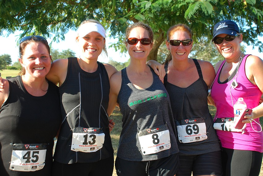 Liz Pope, Elisha DeMassa, Paula Casane, Tiffany Yates and Brooke Chapman ran together