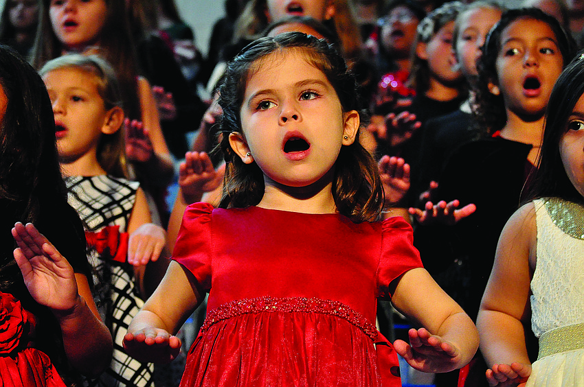 Olivia Morrissey sings during the Tabernacle Christian School's 