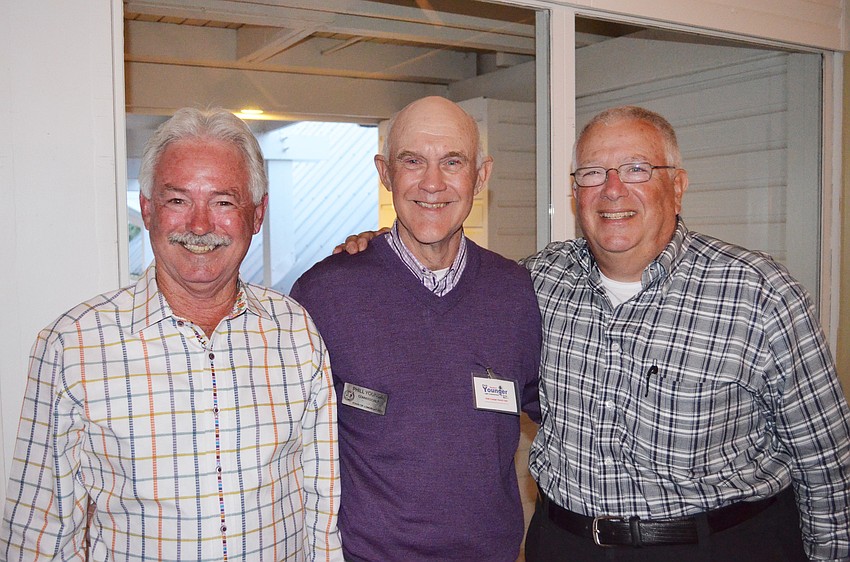 Mayor Jim Brown and Commissioners Phill Younger and Terry Gans celebrate their victories with supporters on election night March 12 at the Longboat Key Hilton Beachfront Resort.