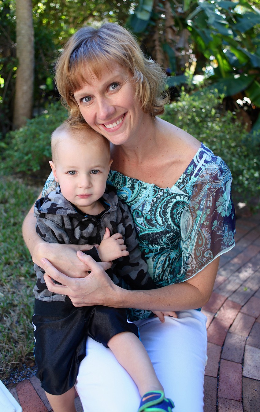 Elisa Brown holds her son, Grady.