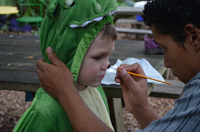 James Gray gets his face painted.