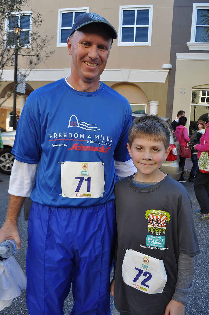 Chris and Kyle Brady run for Miller Elementary.