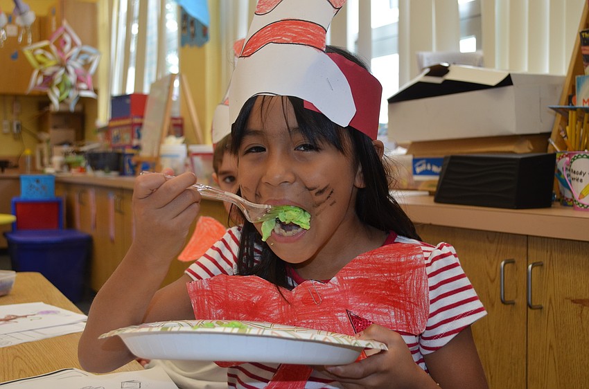 Antonella Gardini tries her green eggs.