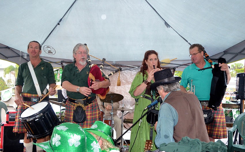 The Jacobites continued to play on the outdoor stage despite the wet weather.