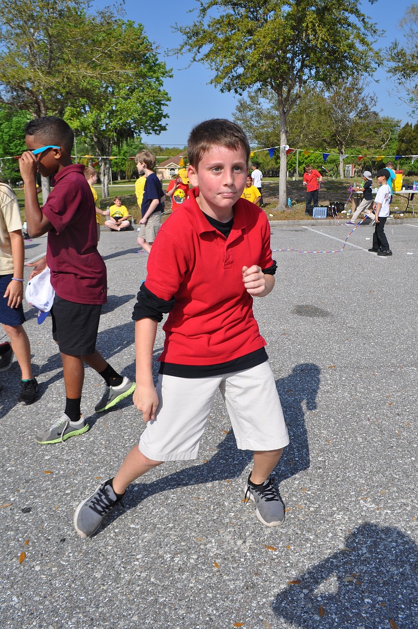 Chase Auer, 10, dances the 