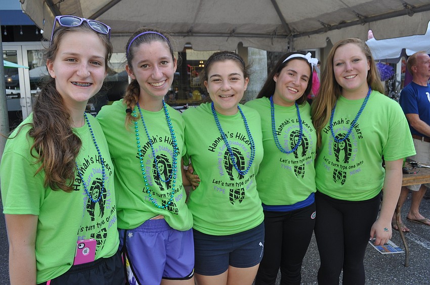 Erin McConnell, Caitlin Telford, Carolina Morales and Zoe Ganley ran for Hannah Carlo (center).