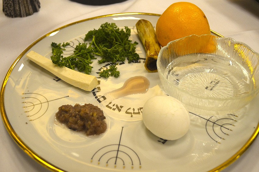 The seder plate.