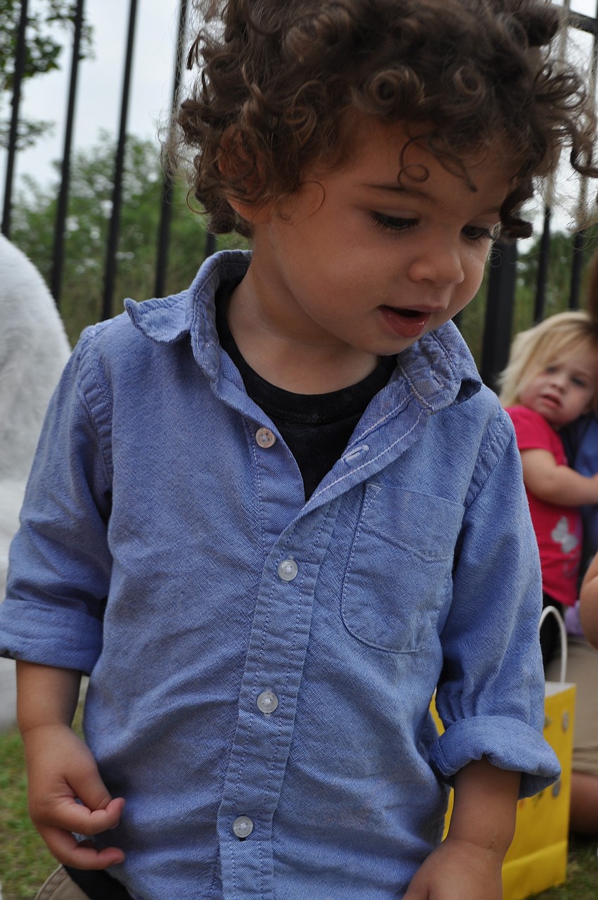 Andrew Tromp  hunts for eggs.