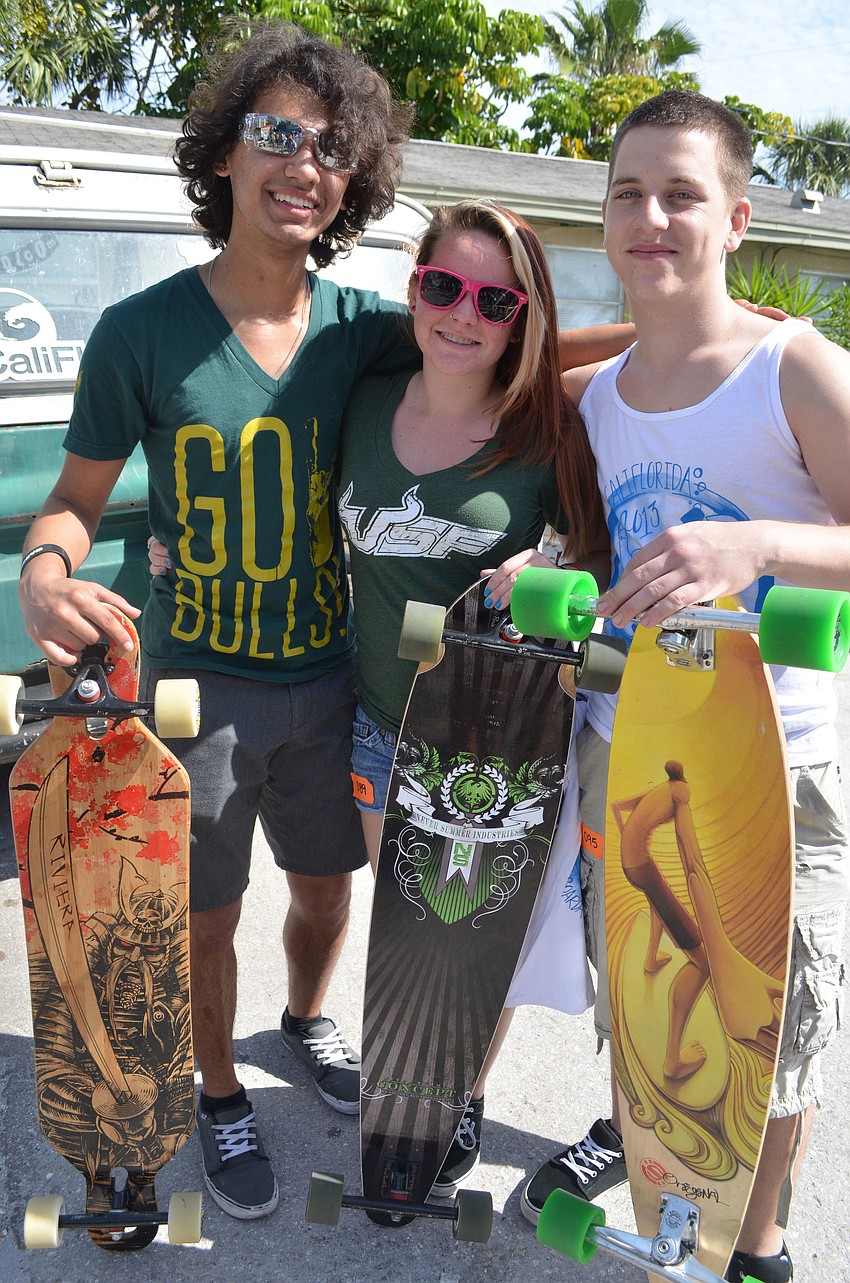 Skaters Brandon Garbett, Kaitlin Boykin and Gergo Muhari