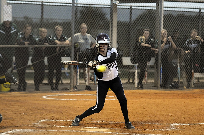 Braden River sophomore Raelyn Horton-Bastien notched an infield hit in the top of the second inning.