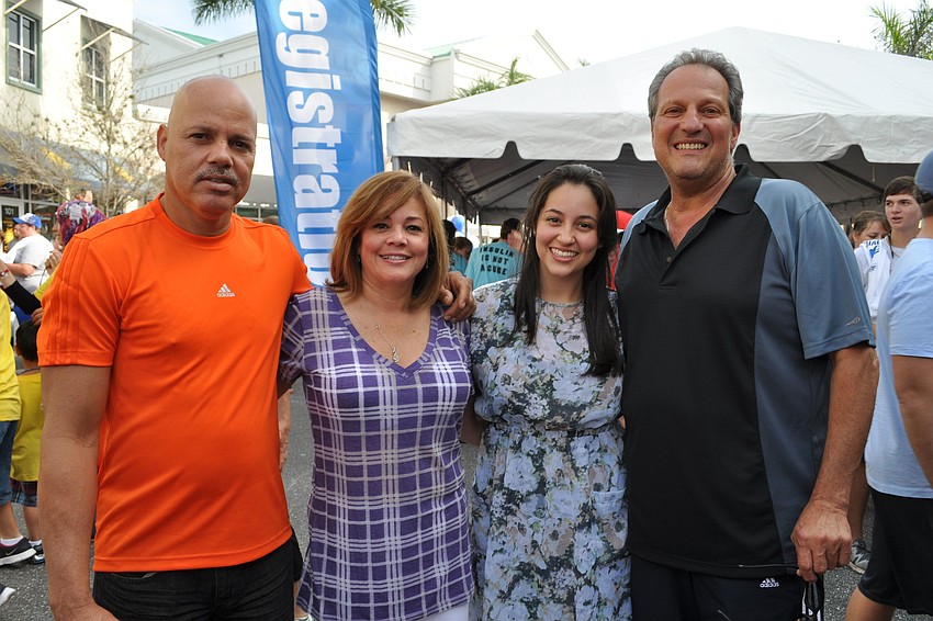 Edgar Rojas came out with Carmen Rojas and her husband Silvio Sacchi, right, to hear his niece, Danielle Sacchi, sing the national anthem.
