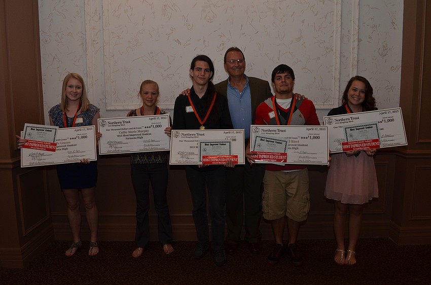 Sarasota High School Seniors Danielle Liuzzo, Callie Marie Murphy, Payne Murray, Ronald Ricci and Ashley Vail