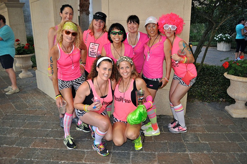 The Booty Brigade was hard to miss in neon pink.