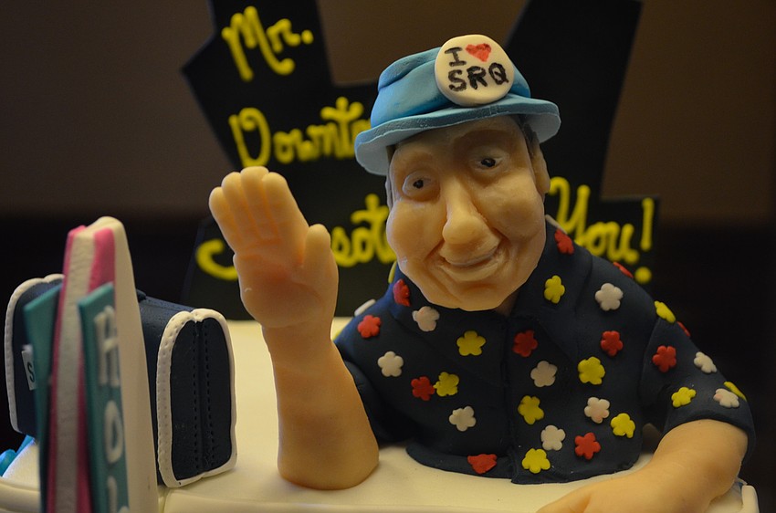 A Slice of Heaven made the cake for the party. They designed it to reflect Paul Thorpe and his achievements in downtown Sarasota.