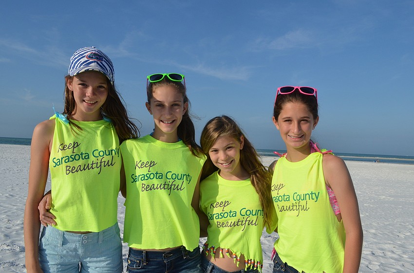 Middle schoolers Katie Stager, Nicole Urschel, Lauren Hand and Caroline Dowie