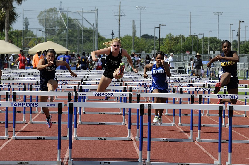 Lakewood Ranch sophomore Talia Falco won her heat of the 100-meter hurdles. She finished fourth overall to qualify for the state meet.