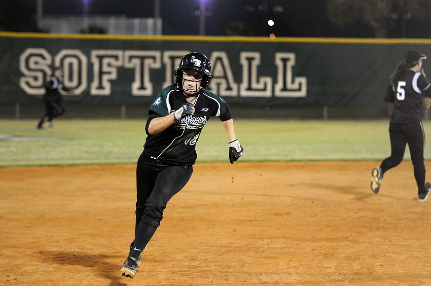McKaleigh Goodale rounds third base and heads for home in the bottom of the sixth inning.