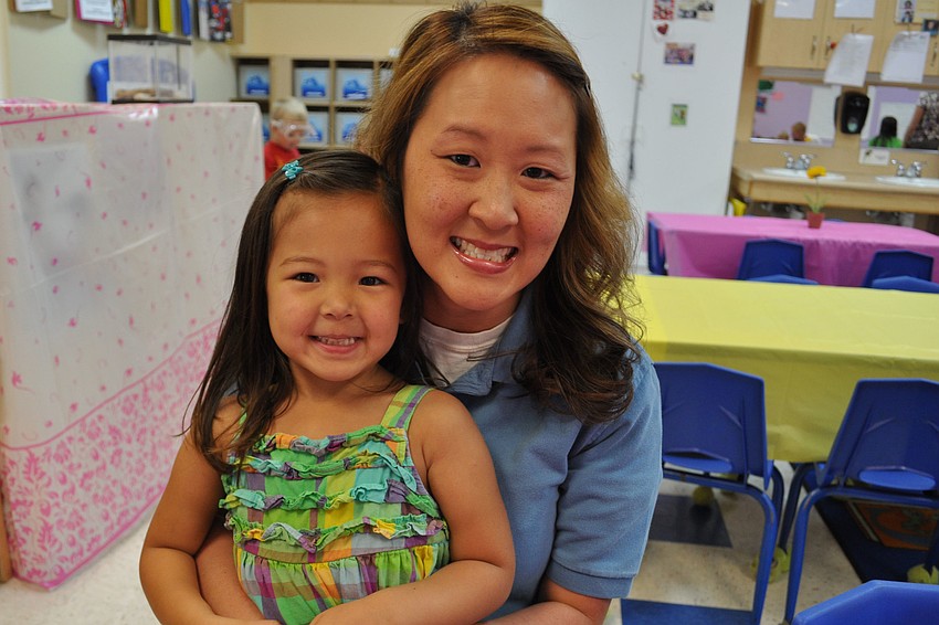 Arryn Mason, 3, enjoyed muffins with her mom, Holly.