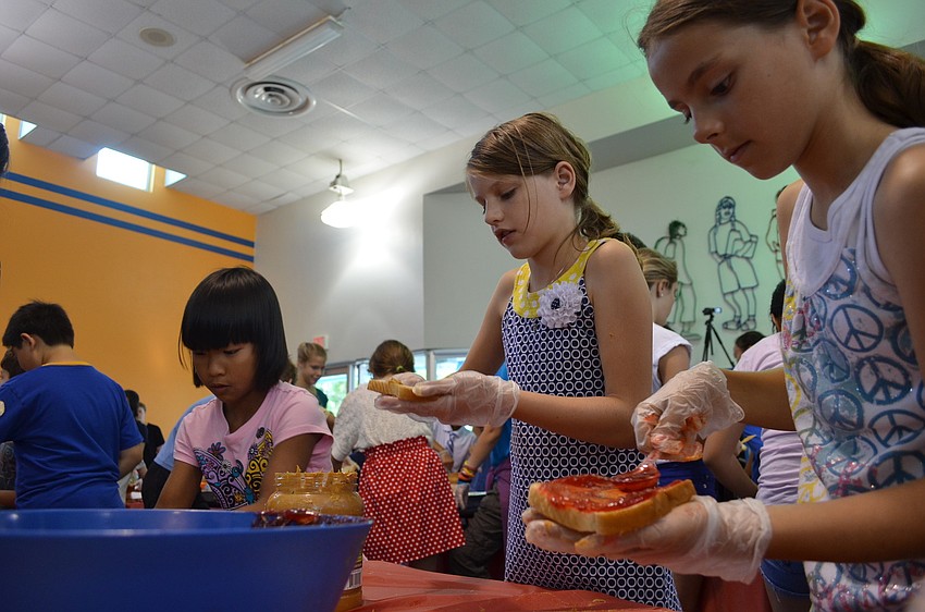 Fourth graders Grace Hu, Catherine Bricker and Jordan Cohen