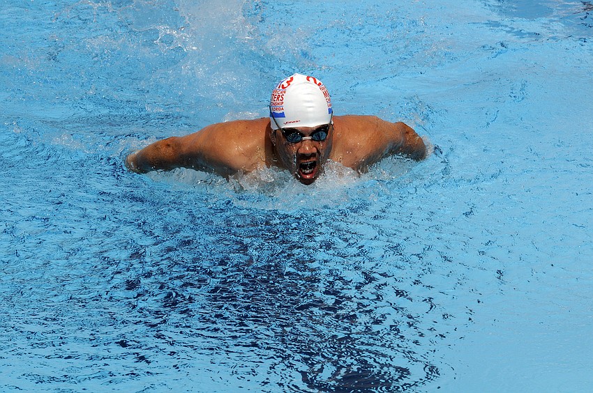Sarasota YMCA Sharks Masters swimmer Jonathan Fong competes in the 200 IM.