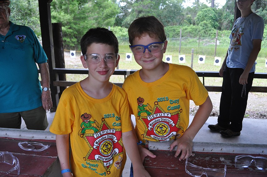 Harrison Bakker and Jackson Walz readied to shoot BB guns.