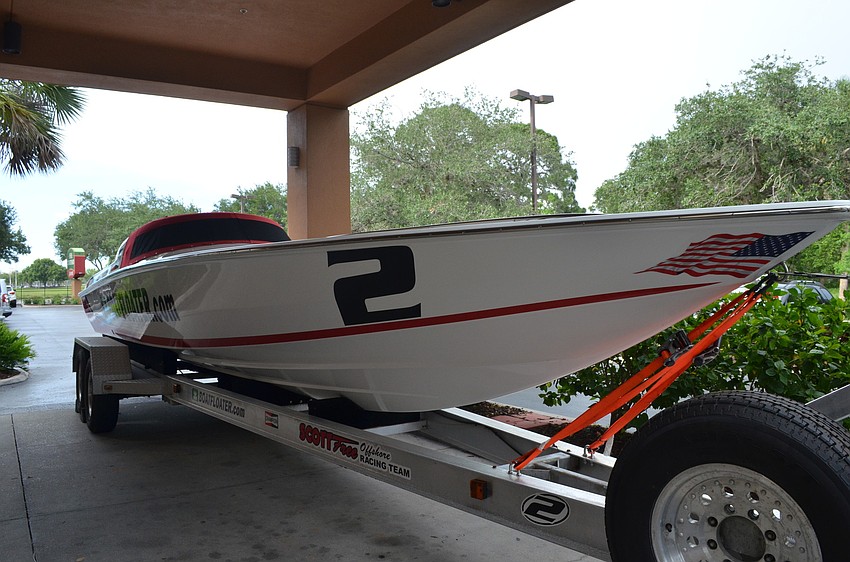 Steve Kildahl will race in the vee class with this locally manufactured 30-foot long Phantom.