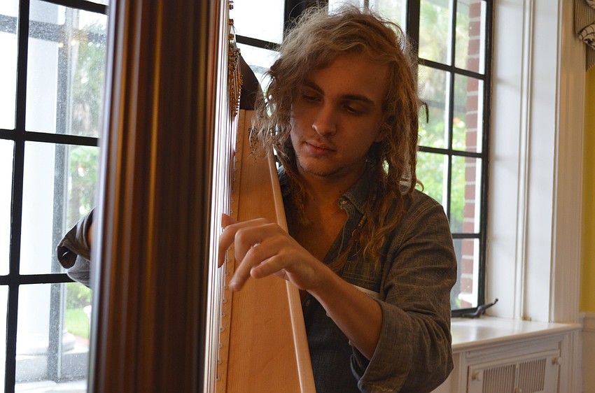Harpist Seth Lynn provided entertainment at the reception