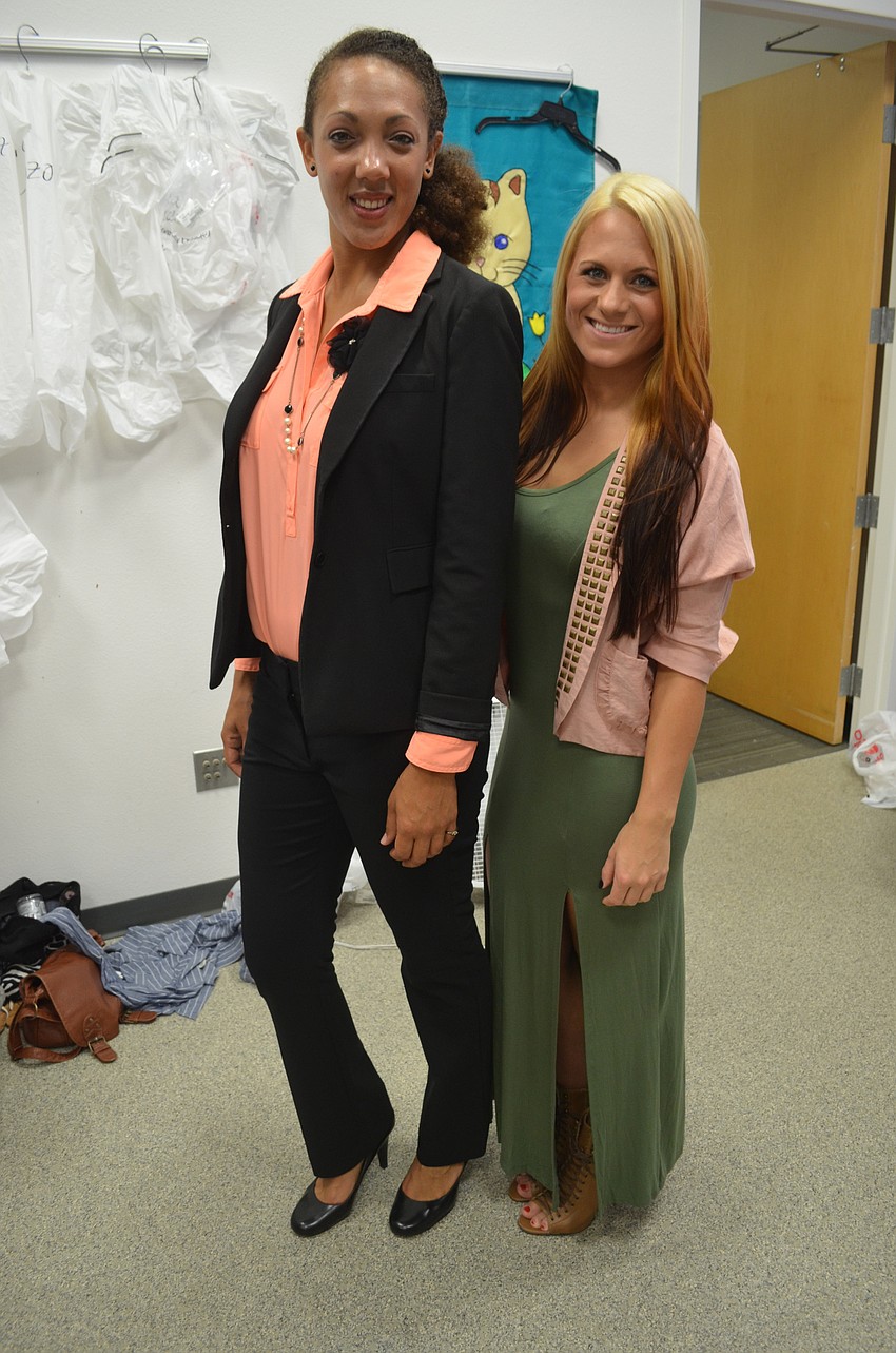 Platoâ€™s Closet manager Carol Piper and assistant manager Alexa Hangard help the models with outfits and coordination.