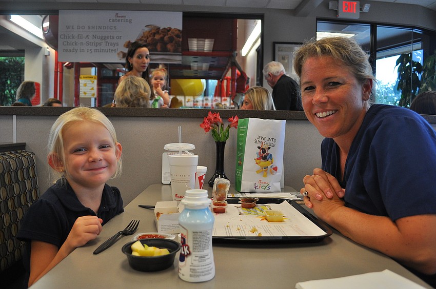 Chelsea Gemme and mom, Kris, enjoyed their meals.