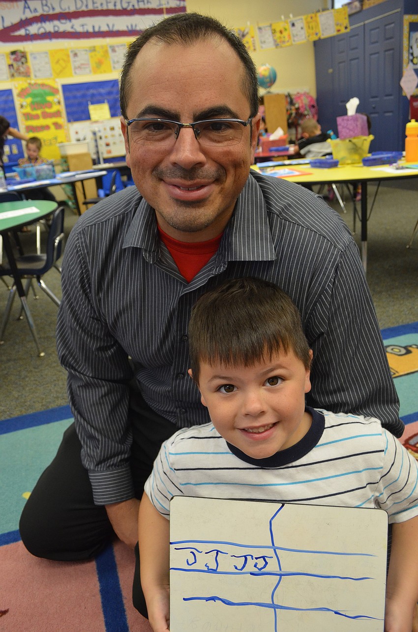 Esteban Cavazos spends the morning with his son, J.J.