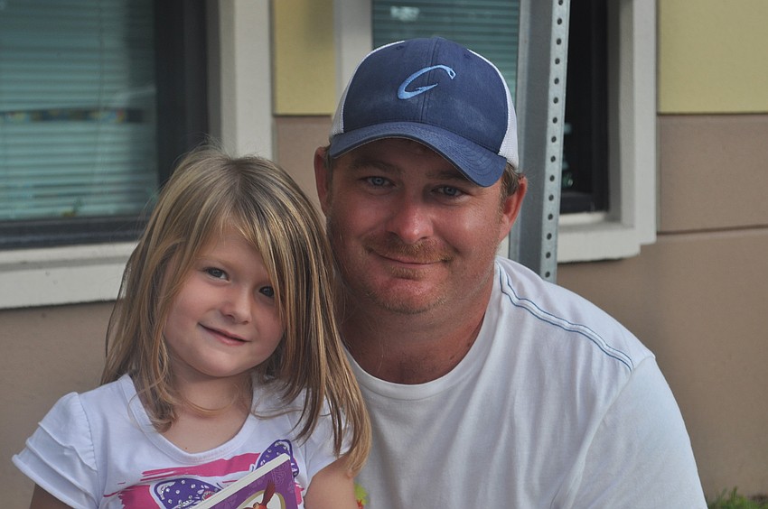 Skylar Gray and dad Alan spent their evening at the book fair