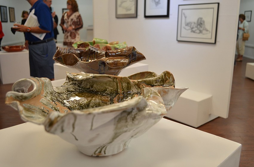 Michelle Redwineâ€™s pottery displayed at the Longboat Key Center for the Arts.