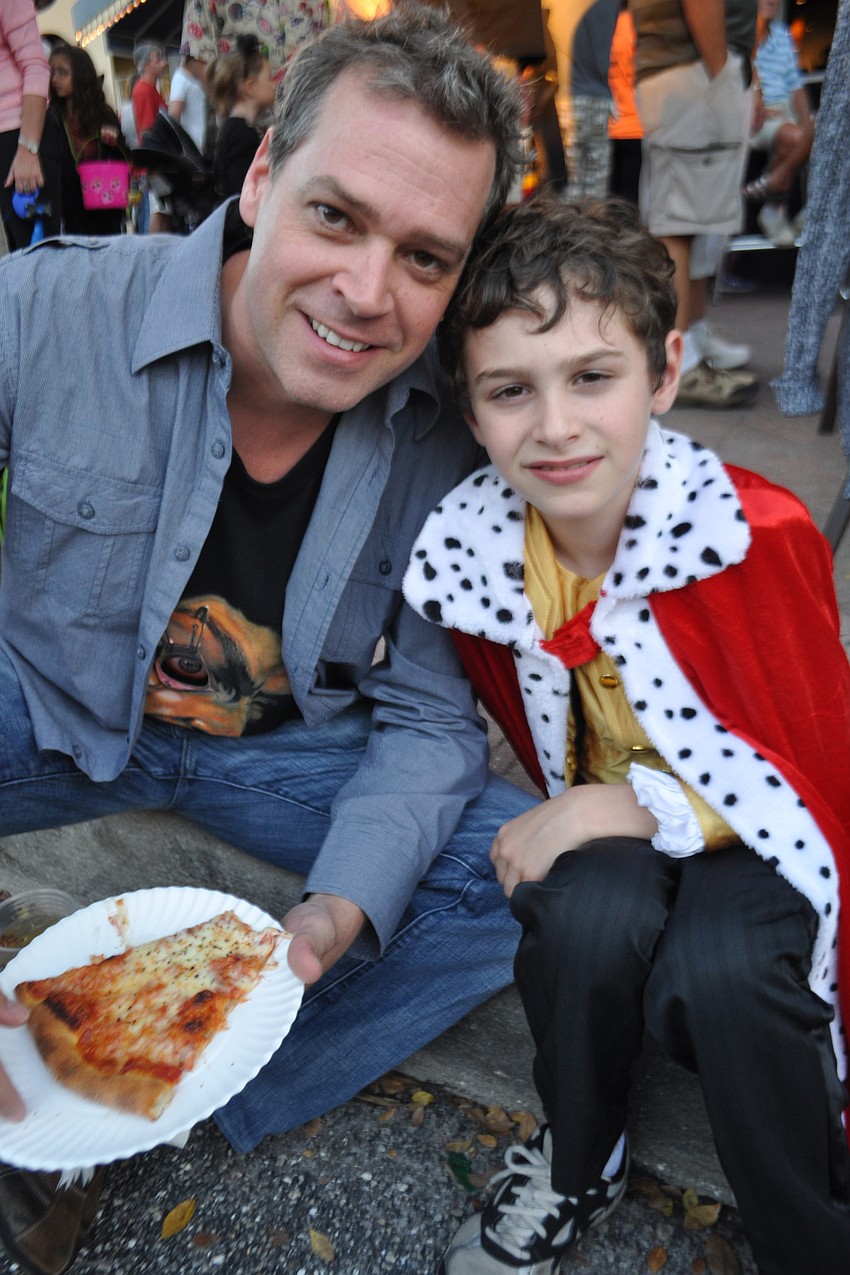 Shepherd Frenchman enjoyed pizza with his son, Dylan.