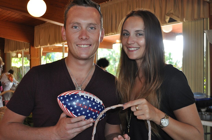 Louis and Leah Lammas found a patriotic football and basket