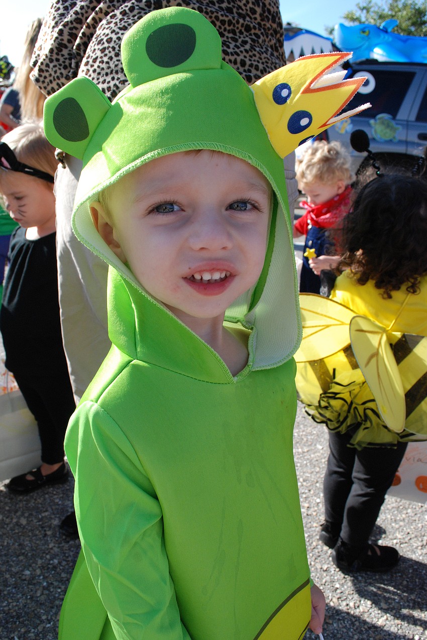 Two-year-old Cristeau made a handsome frog prince