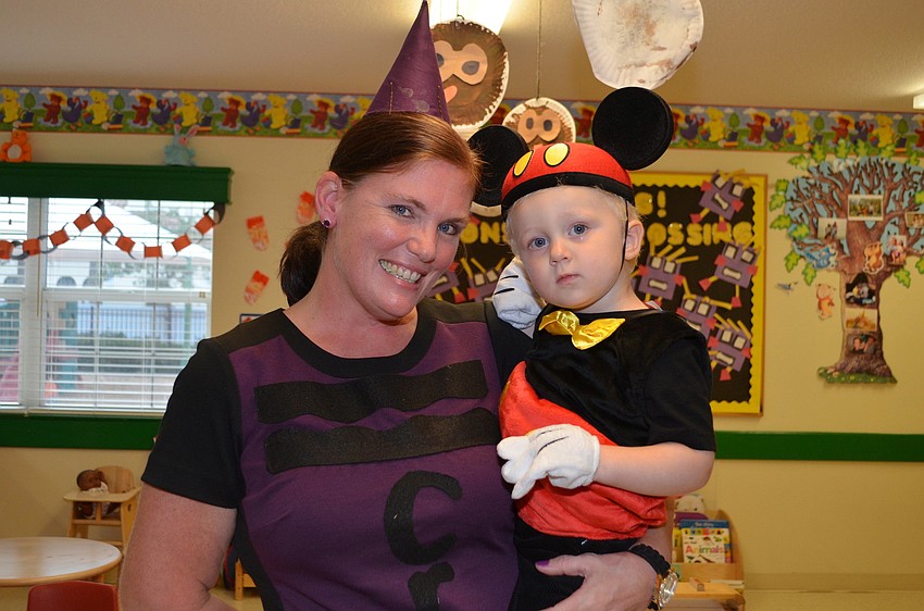 Early pre-school teacher Joyce Walsh with Brent Hicks