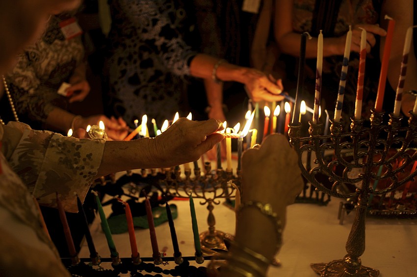 The lighting of the menorahs.