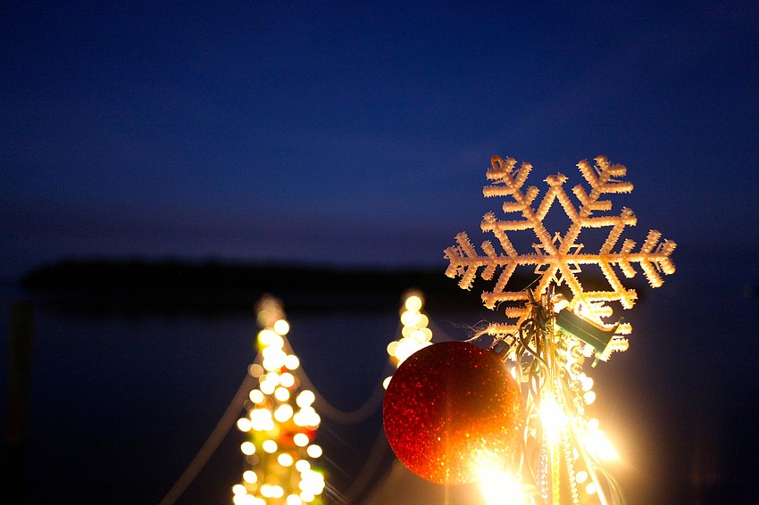 Docks were adorned with snowflakes, ornaments and lights.
