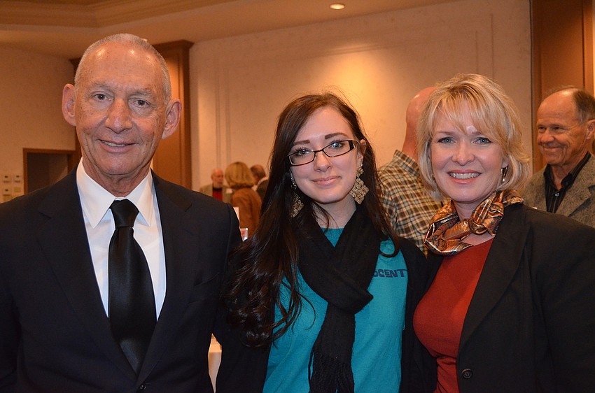 Keith Monda, Riverview High School student Paige Vena and Veronica Brady.