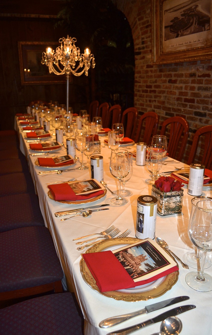 The night's table design was inspired by the formal dining room at Downton Abbey.