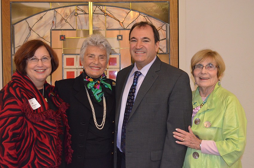 Co-Chair of the event Julie Friedman, Honoree Ruth Ades, Rabbi Charles Savenor and Co-Chair of the event Betty Levitt
