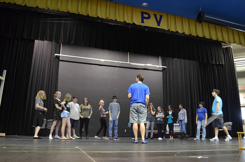 John Moore of Hall Flying FX preps a scene with the pirates (left) and lost boys (right)
