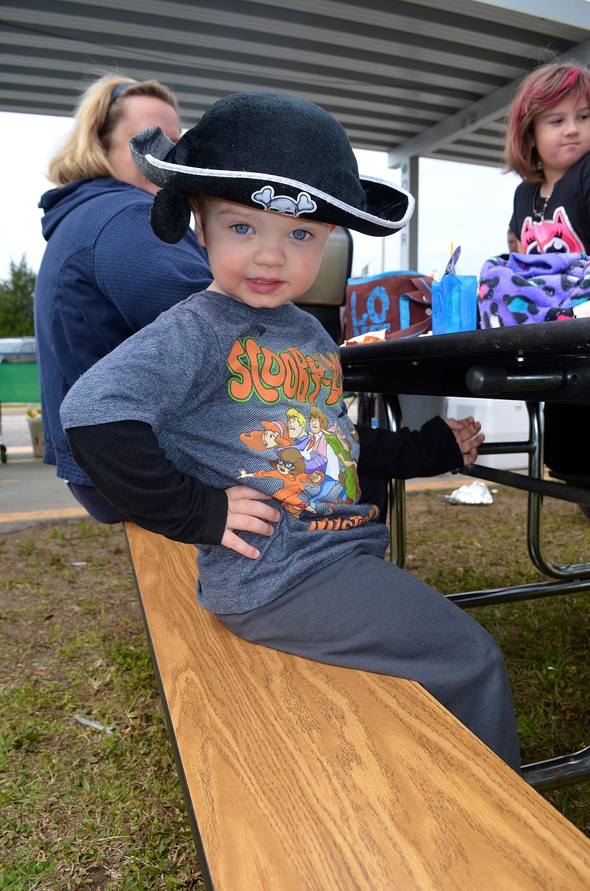 Gus Walsh, 3, strikes a pirate pose.