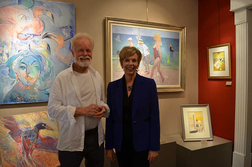 Artist Craig Rubadoux and Pat Dabbert at Dabbert Gallery