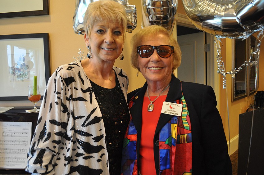 Peggy Sue Mitchell, the chairwoman of the Ladies of the Oriental Shrine, with Judy Harris